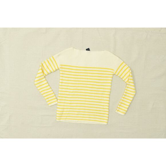 GAP Women's Yellow & White Striped Pullover Sweater Regular Size S Boat Neck - Picture 8 of 8